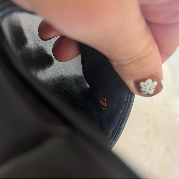 Prada Logo Open Toe Wedge Platform Slip Ons Size 38.5 - Picture 5 of 9